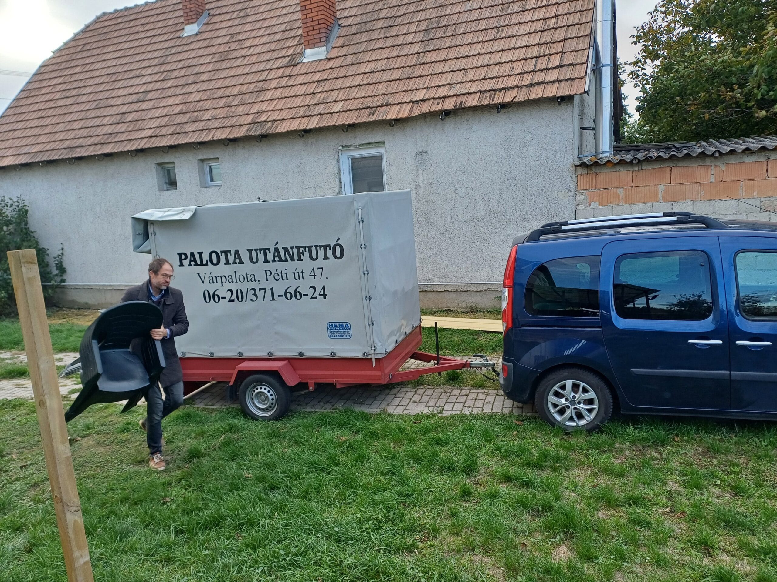Aanhangwagen leegmaken 